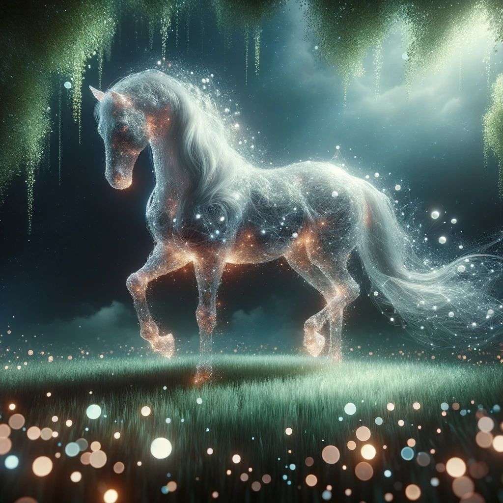 a horse, digital art, ethereal
